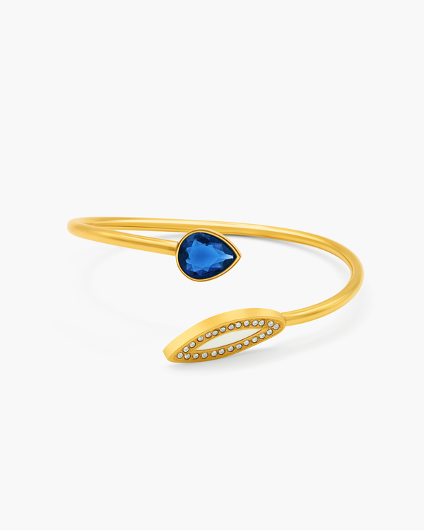 Pearled Embrace Bangle (Sapphire)