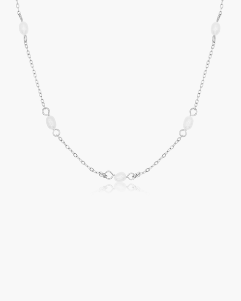Elara Freshwater Pearl Necklace Silver