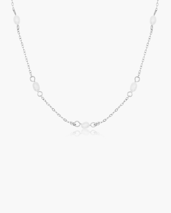 Elara Freshwater Pearl Necklace Silver