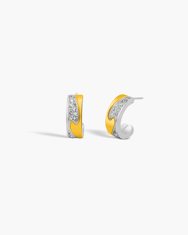 Eclipse Two Tone Hoop Earrings