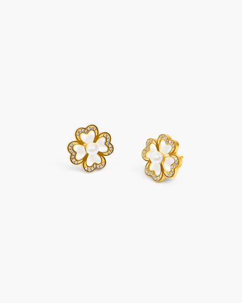 Madreperla Clover Stud Earrings