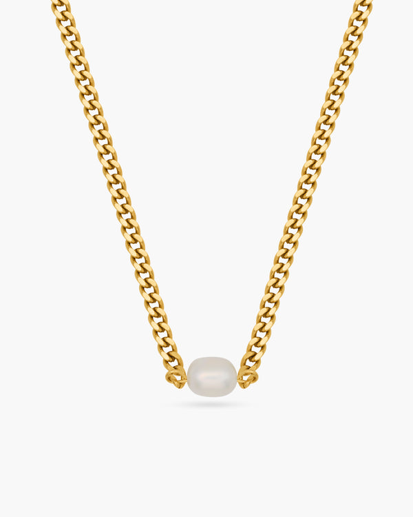 A gold choker against a white background