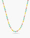 Colorful beaded necklace on a white background