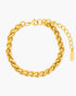 Gold chain bracelet on a white background
