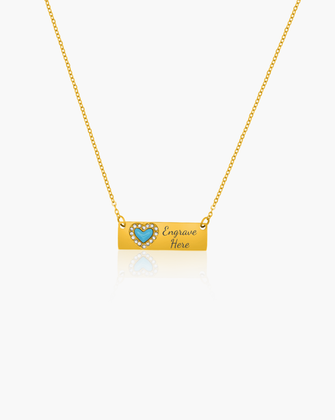 Blue Promises Engravable Necklace