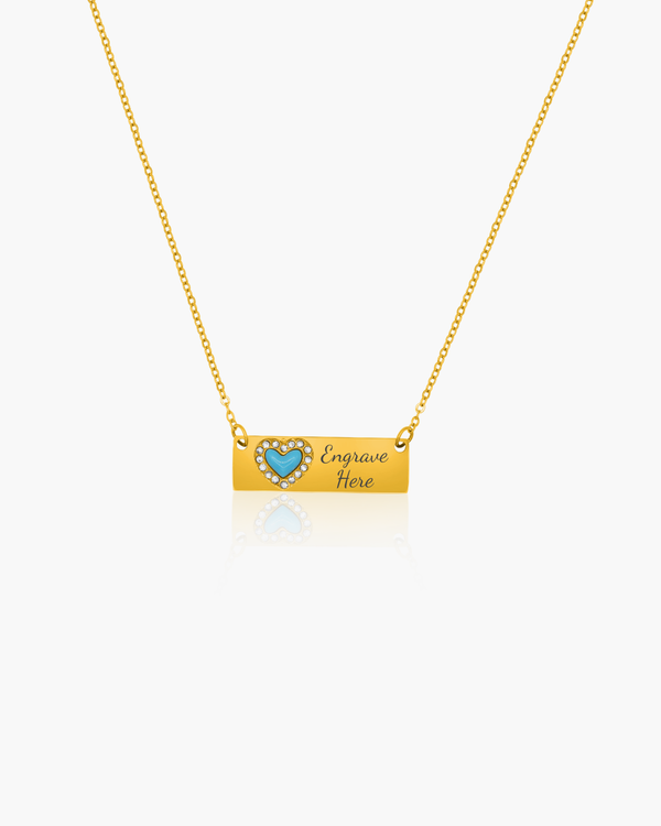 Blue Promises Engravable Necklace