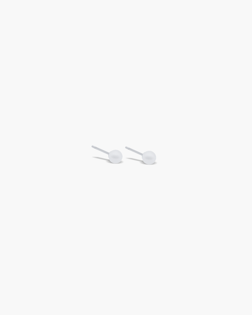 Alba Pearl Stud Earrings Silver