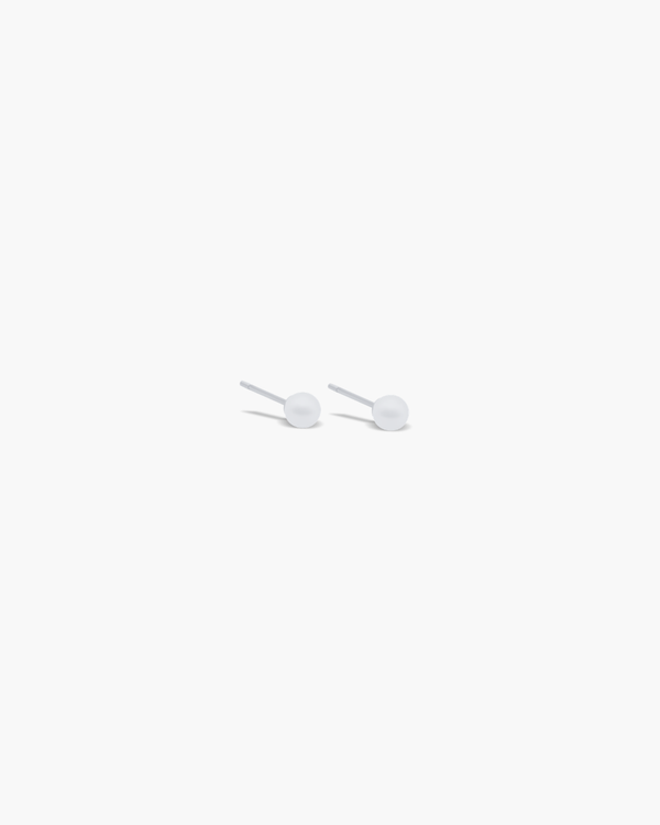 Alba Pearl Stud Earrings Silver