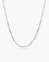 Silver chain necklace on a white background