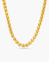 Gold chain necklace on a white background
