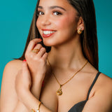 Pearled Embrace Stud Earrings (Champagne)