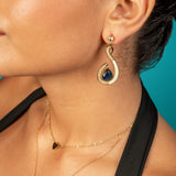 Pearled Embrace Statement Earrings (Sapphire)