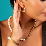 Perla di Cuore Hoop Earrings