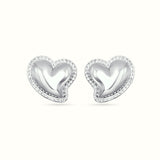 Allure of Hearts Stud Earrings Silver