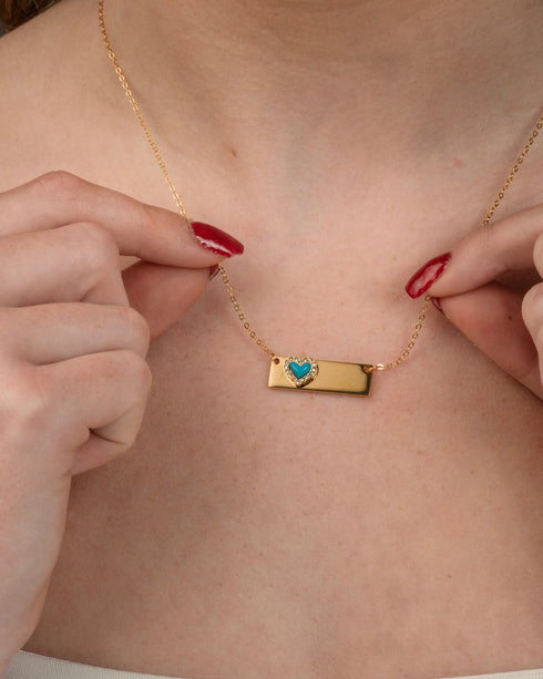 Blue Promises Engravable Necklace