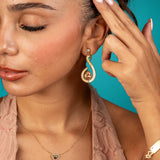 Pearled Embrace Statement Earrings (Champagne)