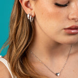 Crystal Line Huggie Earrings