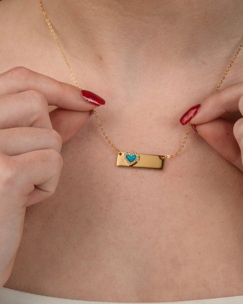 Blue Promises Engravable Necklace
