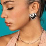 Allure of Hearts Stud Earrings Silver