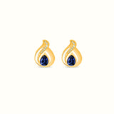 Pearled Embrace Stud Earrings (Sapphire)