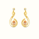 Pearled Embrace Statement Earrings (Champagne)