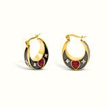 Starlit Heart Hoop Earrings