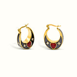 Starlit Heart Hoop Earrings