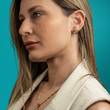 Golden Carnation Pavé Stud Earrings