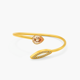 Pearled Embrace Bangle (Champagne)