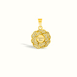 Golden Carnation Pavé Engravable Pendant