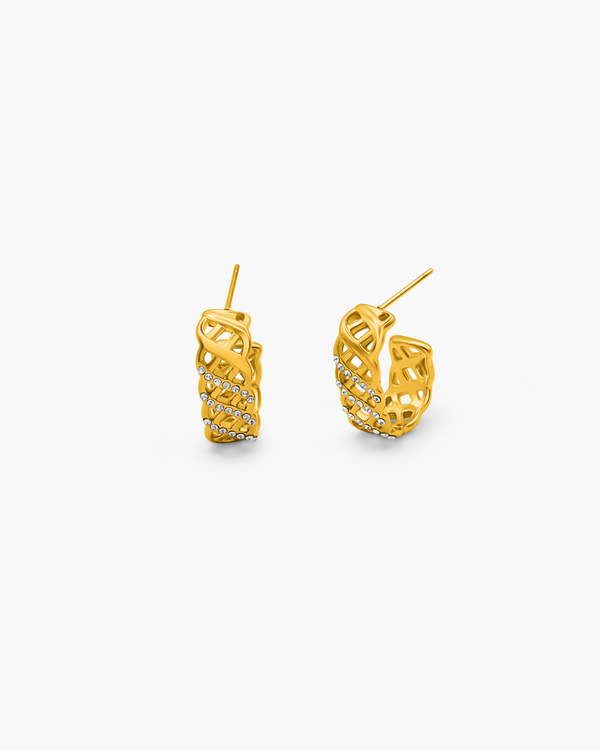Golden Weave Hoop Earrings
