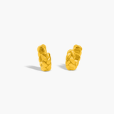 Woven Braid Huggie Earrings