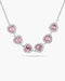 Necklace with pink heart-shaped stones on a white background