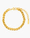 Gold chain bracelet on a white background