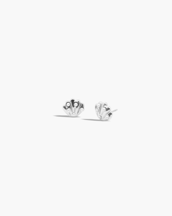 Maris Shell Stud Earrings Silver