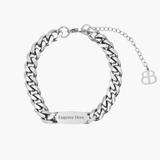 Leonardo Engravable Bracelet Silver (Men)