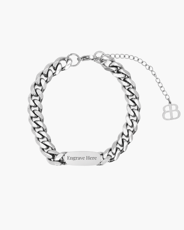 Leonardo Engravable Bracelet Silver (Men)