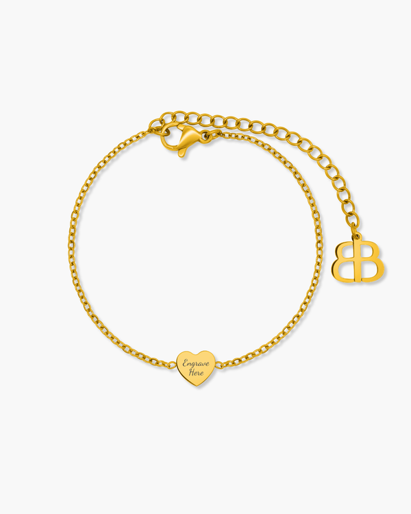 Dainty Heart Engravable Bracelet
