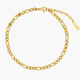 Gold chain anklet on a white background