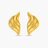 Pair of gold earrings on a white background
