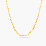 Gold chain necklace on a white background