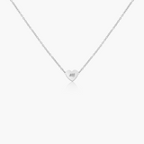 Dainty Heart Engravable Necklace Silver