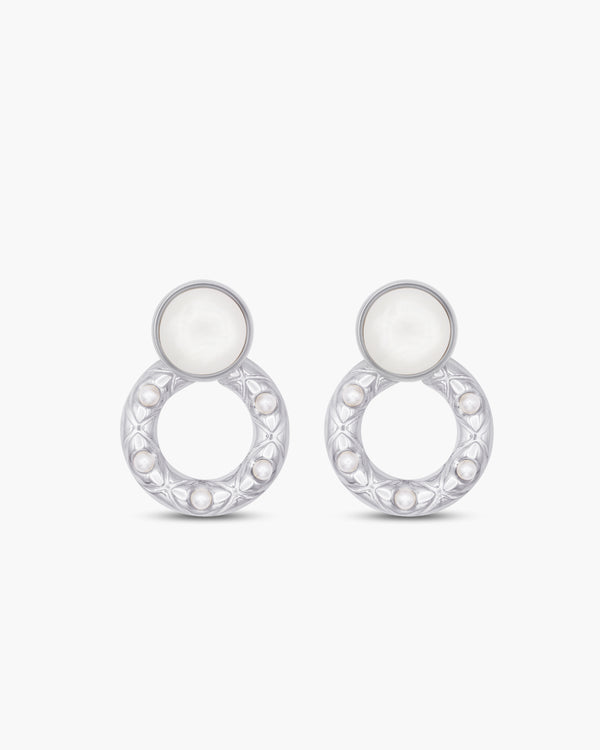 Lunaria Dangling Earrings Silver