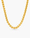 Gold chain necklace on a white background