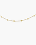 Gold necklace with star-shaped pendants on a white background