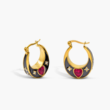 Starlit Heart Hoop Earrings